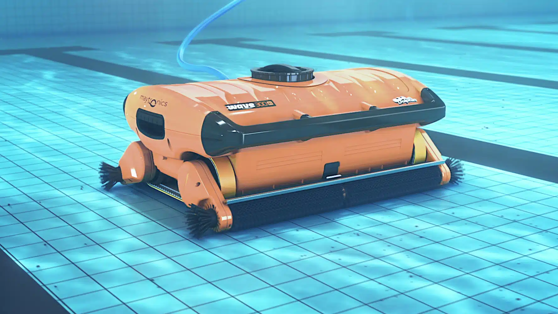 Robotic pool cleaner operating underwater