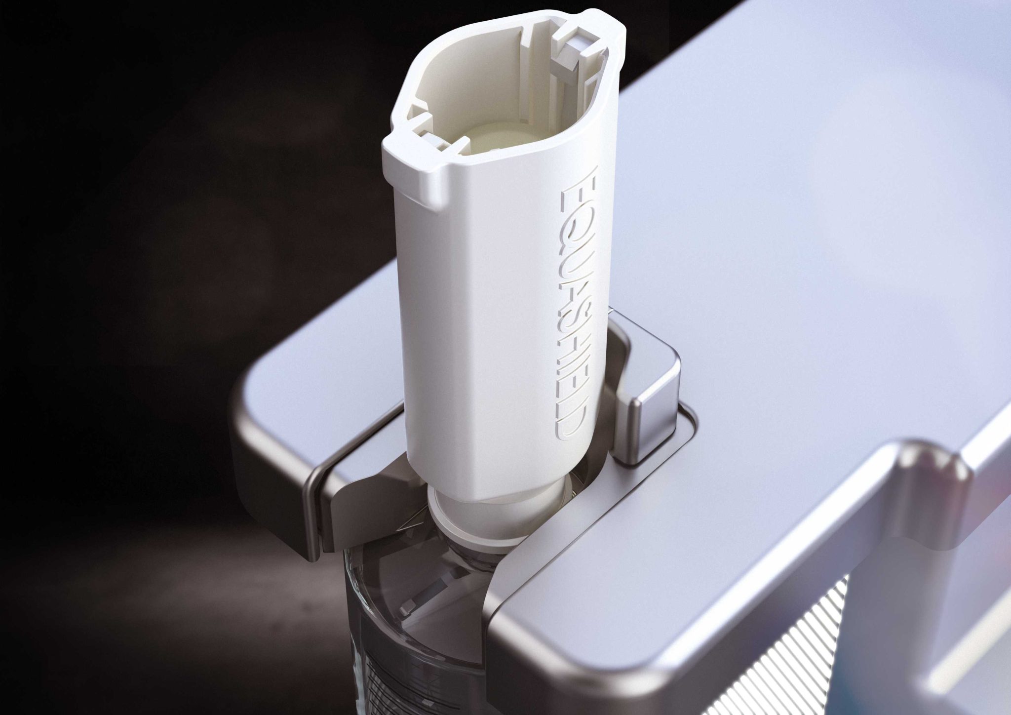 3D animation of Equashield robotic system loading chemotherapy dose