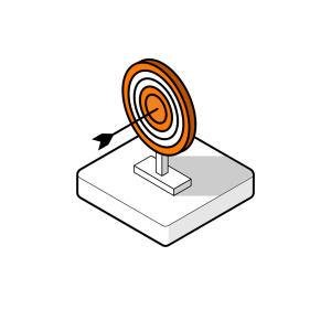 Precise messaging and reaching the target audience – target icon with arrow