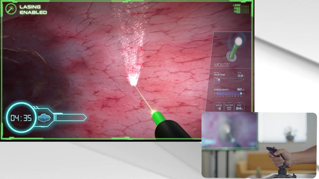 Interactive simulation showing laser operation controlled through a digital interface